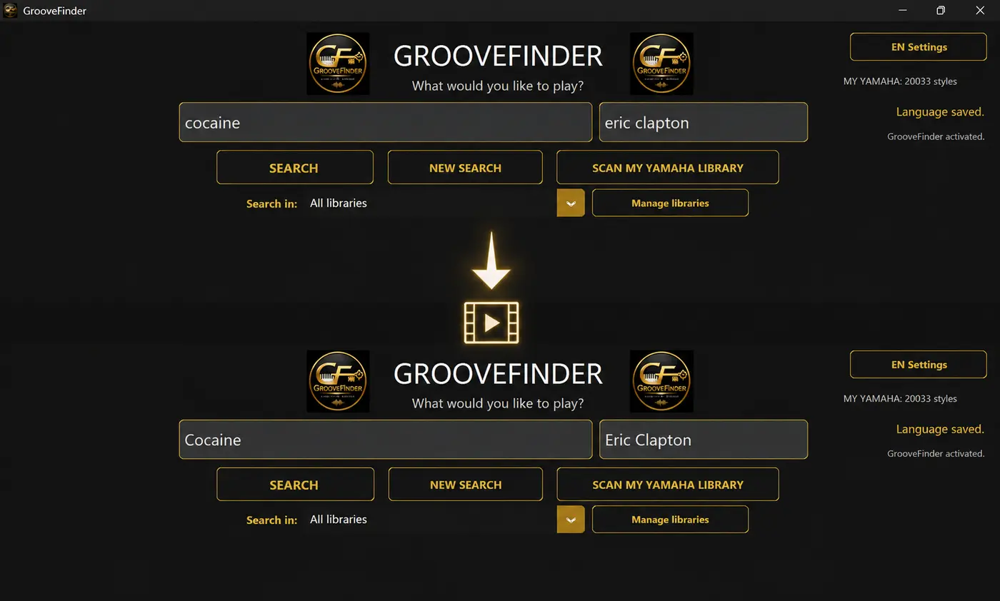GrooveFinder Yamaha style search